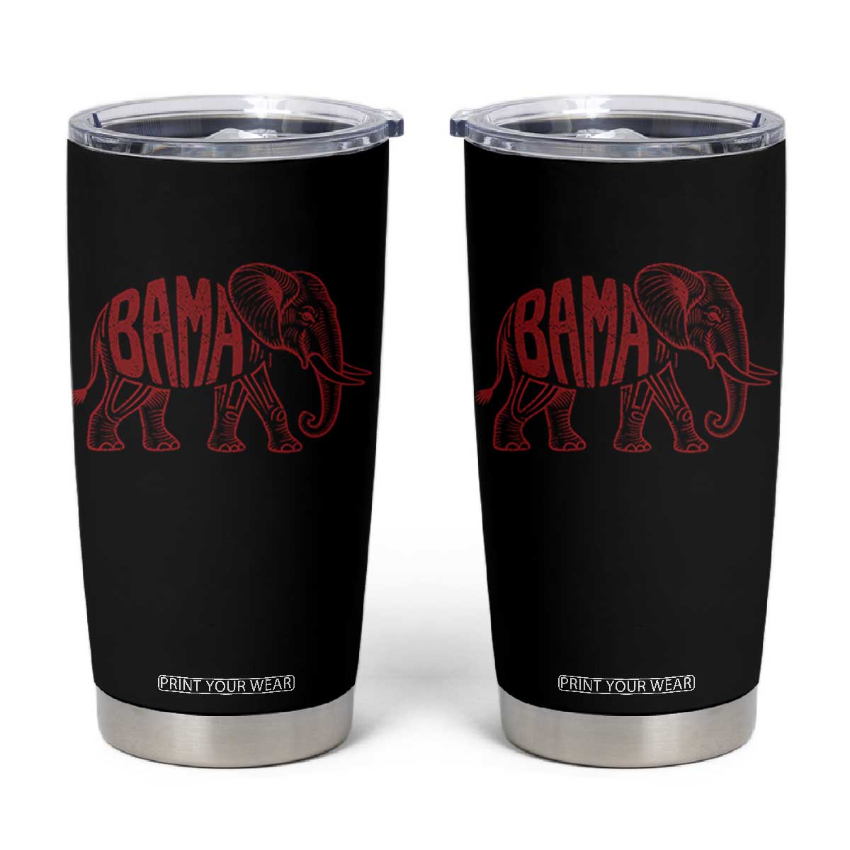 Alabama Fan Tumbler Cup Retro Vintage City Elephant Bama Mascot Game Day TS10 Black Print Your Wear