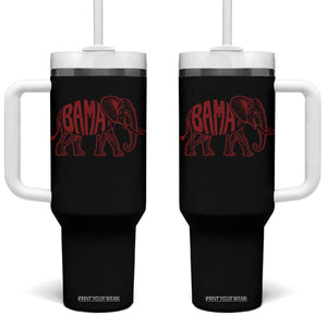 Alabama Fan Tumbler With Handle Retro Vintage City Elephant Bama Mascot Game Day TS10 One Size: 40 oz Black Print Your Wear