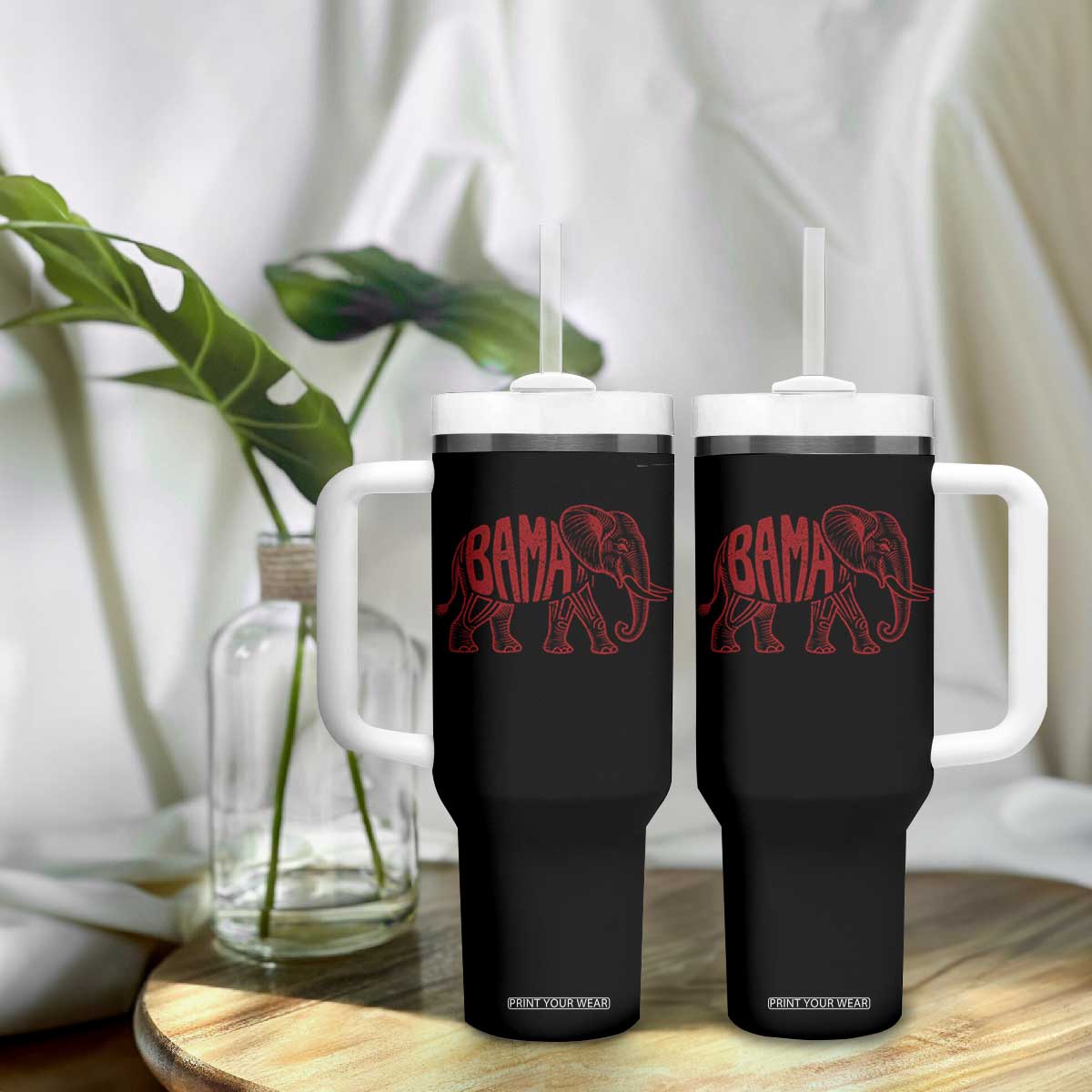 Alabama Fan Tumbler With Handle Retro Vintage City Elephant Bama Mascot Game Day TS10 Print Your Wear