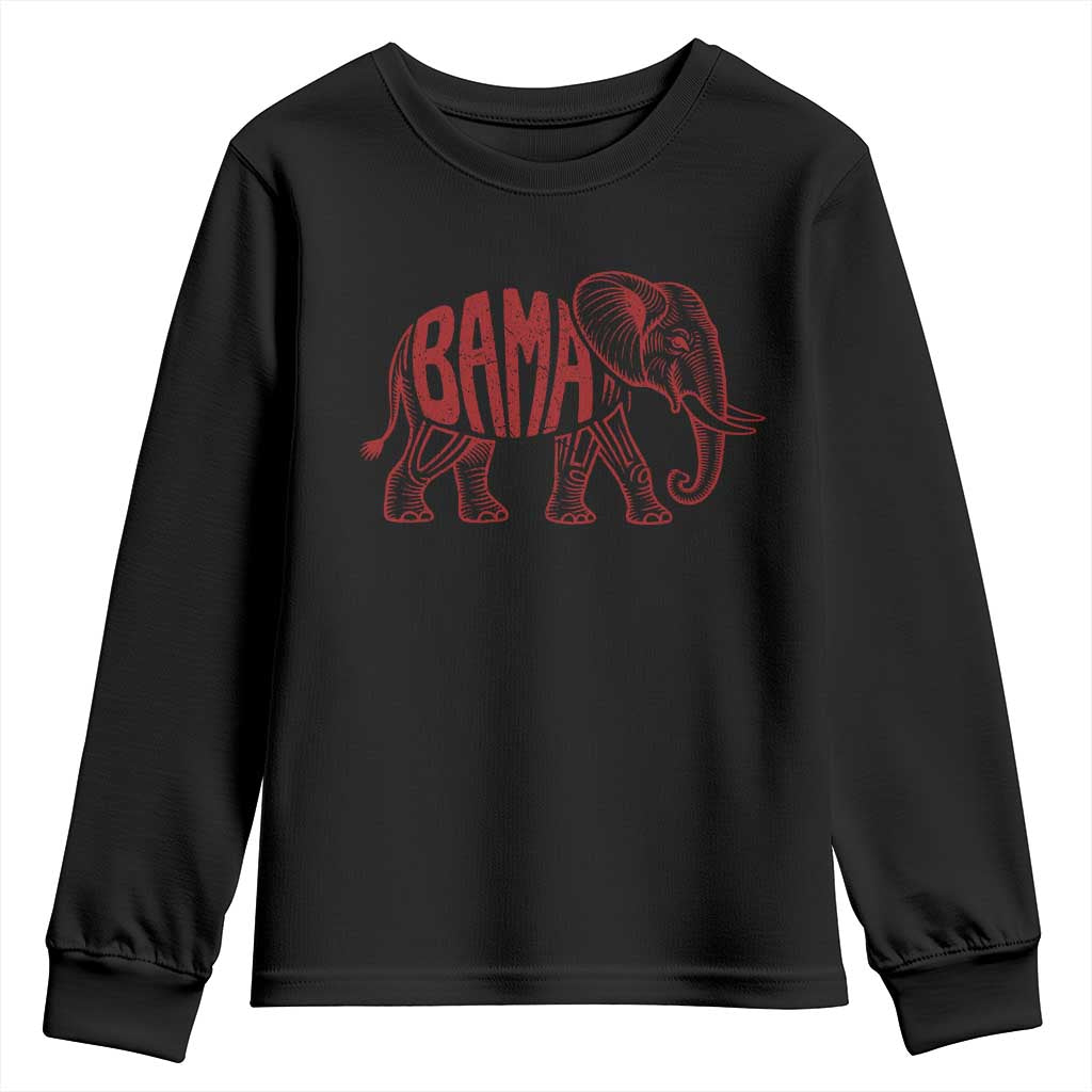 Alabama Fan Youth Sweatshirt Retro Vintage City Elephant Bama Mascot Game Day TS10 Black Print Your Wear