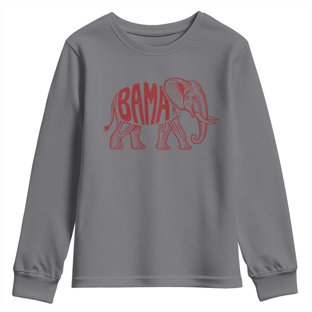Alabama Fan Youth Sweatshirt Retro Vintage City Elephant Bama Mascot Game Day TS10 Charcoal Print Your Wear