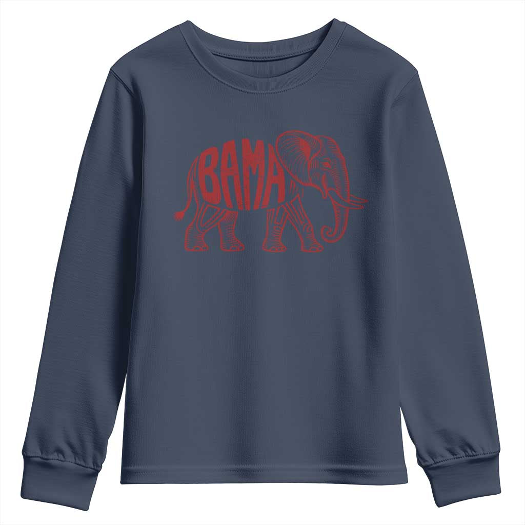 Alabama Fan Youth Sweatshirt Retro Vintage City Elephant Bama Mascot Game Day TS10 Navy Print Your Wear