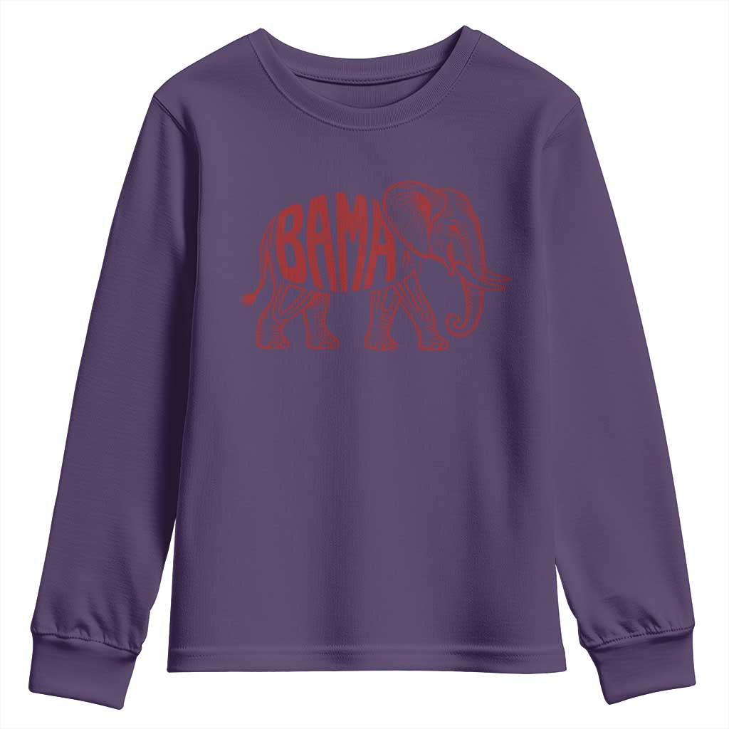 Alabama Fan Youth Sweatshirt Retro Vintage City Elephant Bama Mascot Game Day TS10 Purple Print Your Wear