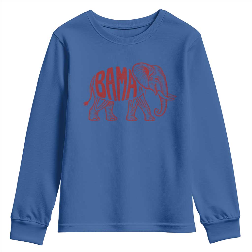 Alabama Fan Youth Sweatshirt Retro Vintage City Elephant Bama Mascot Game Day TS10 Royal Blue Print Your Wear