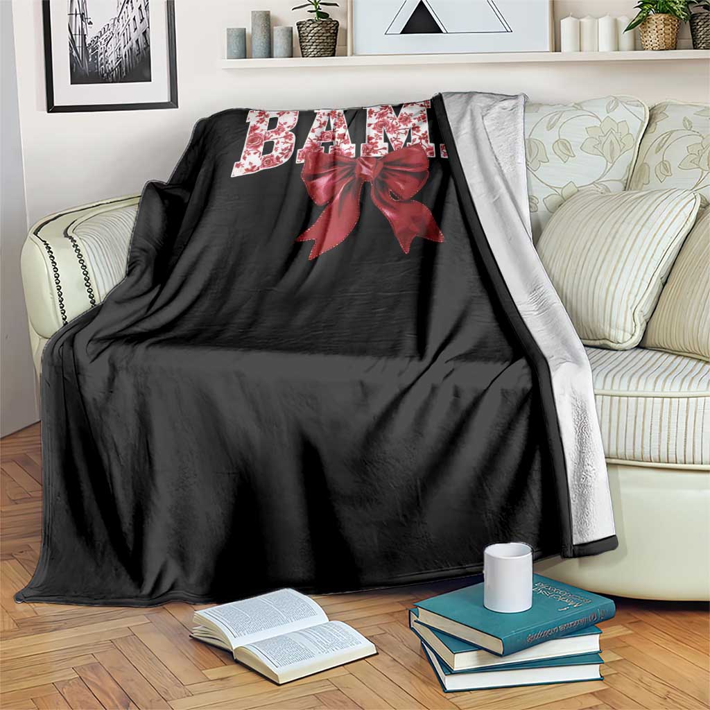 Vintage Bama Coquette Bow Throw Blanket Retro Varsity Alabama Football Lover AL State TS10 Print Your Wear