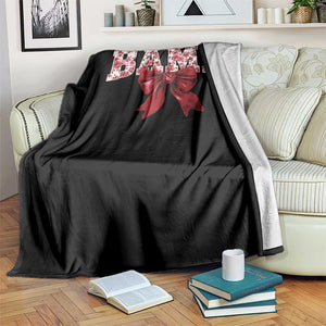 Vintage Bama Coquette Bow Throw Blanket Retro Varsity Alabama Football Lover AL State TS10 Print Your Wear