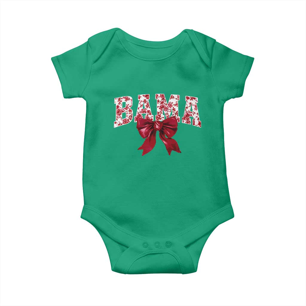 Vintage Bama Coquette Bow Baby Onesie Retro Varsity Alabama Football Lover AL State TS10 Irish Green Print Your Wear