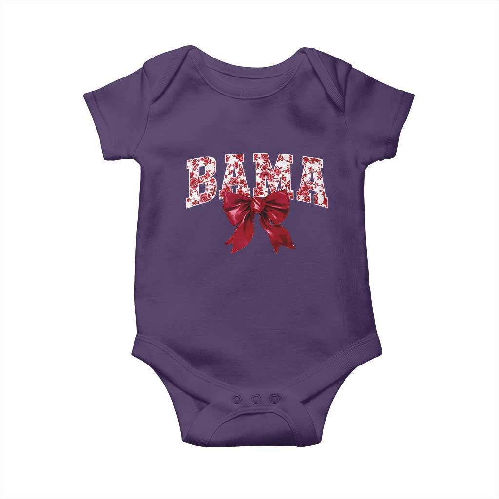 Vintage Bama Coquette Bow Baby Onesie Retro Varsity Alabama Football Lover AL State TS10 Purple Print Your Wear