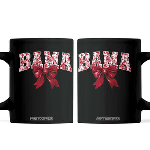 Vintage Bama Coquette Bow Coffee Mug Retro Varsity Alabama Football Lover AL State TS10 Black Print Your Wear