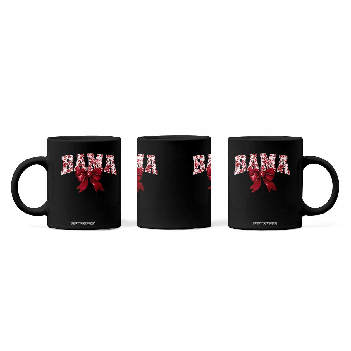 Vintage Bama Coquette Bow Coffee Mug Retro Varsity Alabama Football Lover AL State TS10 Print Your Wear