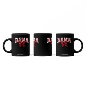 Vintage Bama Coquette Bow Coffee Mug Retro Varsity Alabama Football Lover AL State TS10 Print Your Wear