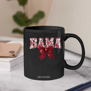 Vintage Bama Coquette Bow Coffee Mug Retro Varsity Alabama Football Lover AL State TS10 Print Your Wear