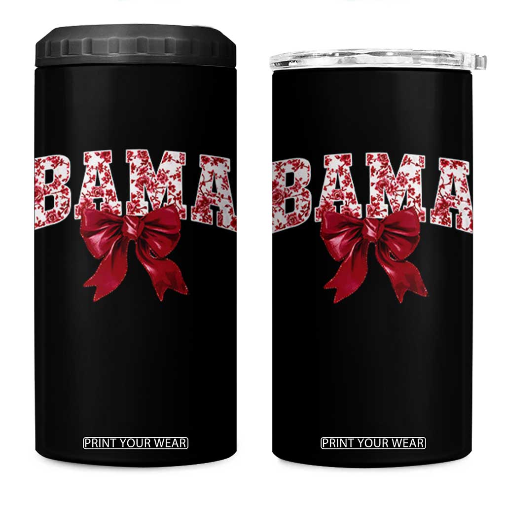 Vintage Bama Coquette Bow 4 in 1 Can Cooler Tumbler Retro Varsity Alabama Football Lover AL State TS10 One Size: 16 oz Black Print Your Wear