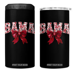 Vintage Bama Coquette Bow 4 in 1 Can Cooler Tumbler Retro Varsity Alabama Football Lover AL State TS10 One Size: 16 oz Black Print Your Wear
