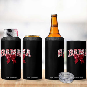 Vintage Bama Coquette Bow 4 in 1 Can Cooler Tumbler Retro Varsity Alabama Football Lover AL State TS10 Print Your Wear