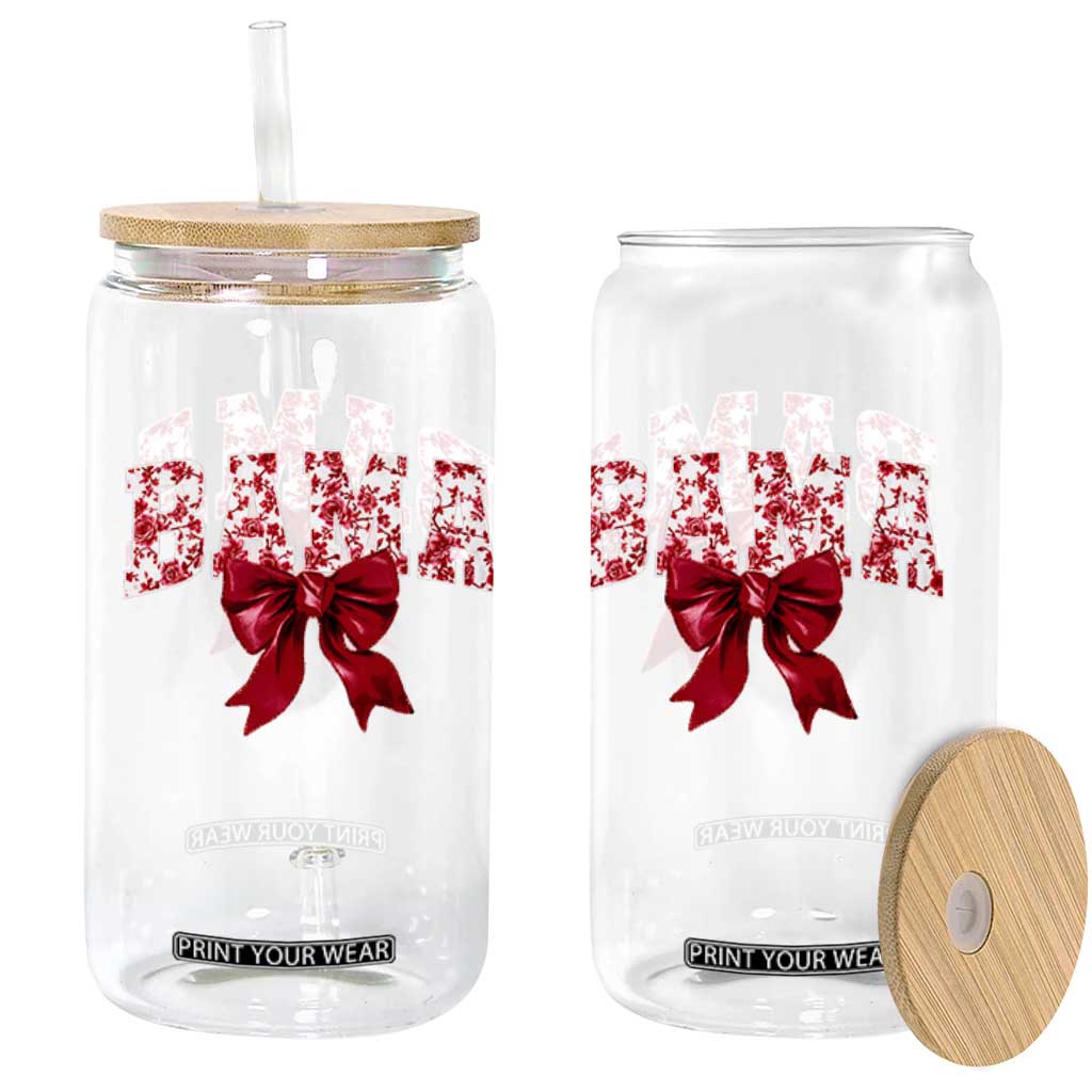 Vintage Bama Coquette Bow Glass Can Retro Varsity Alabama Football Lover AL State TS10 Print Your Wear