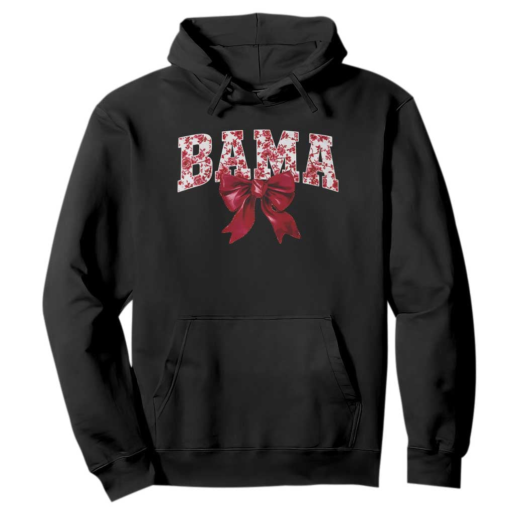 Vintage Bama Coquette Bow Hoodie Retro Varsity Alabama Football Lover AL State TS10 Black Print Your Wear