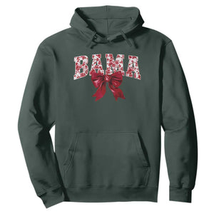 Vintage Bama Coquette Bow Hoodie Retro Varsity Alabama Football Lover AL State TS10 Dark Forest Green Print Your Wear