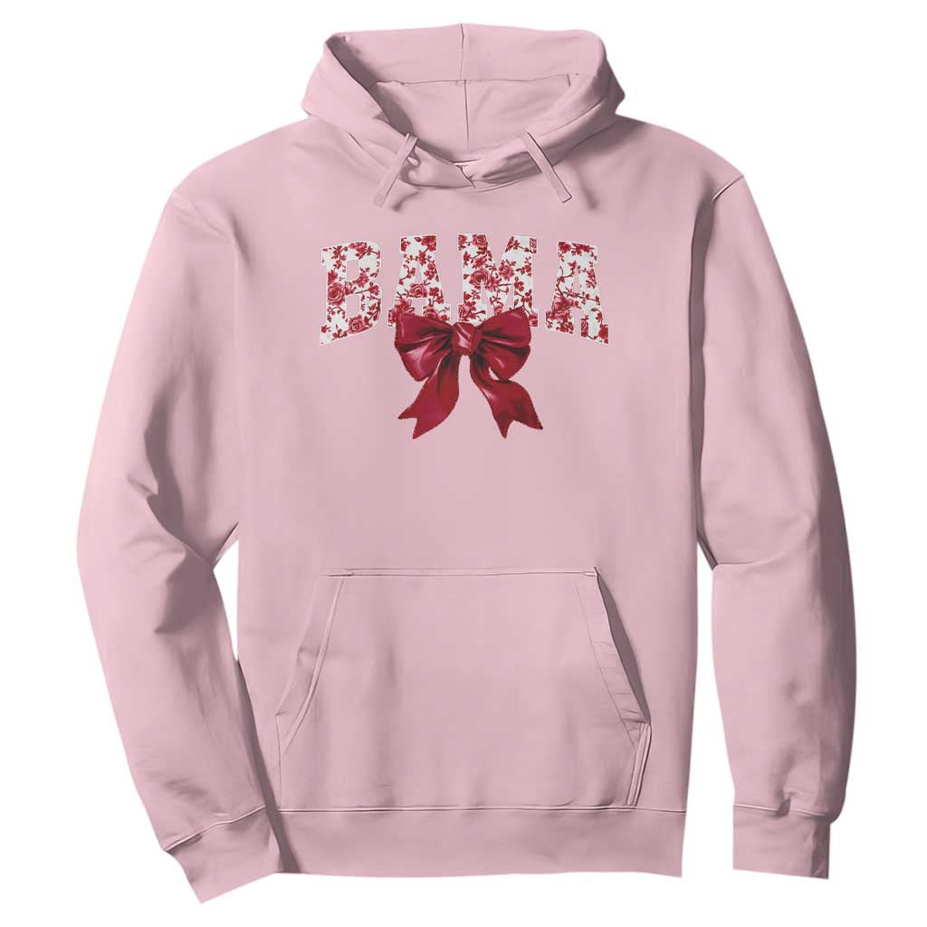 Vintage Bama Coquette Bow Hoodie Retro Varsity Alabama Football Lover AL State TS10 Light Pink Print Your Wear