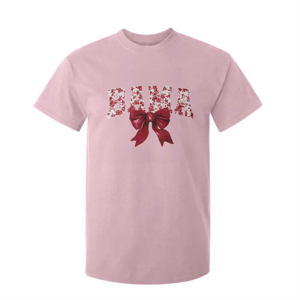 Vintage Bama Coquette Bow T Shirt For Kid Retro Varsity Alabama Football Lover AL State TS10 Light Pink Print Your Wear