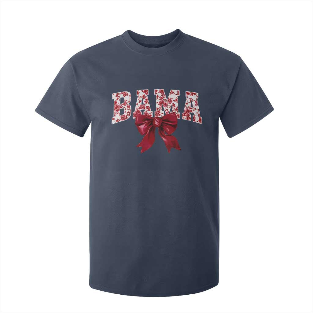 Vintage Bama Coquette Bow T Shirt For Kid Retro Varsity Alabama Football Lover AL State TS10 Navy Print Your Wear