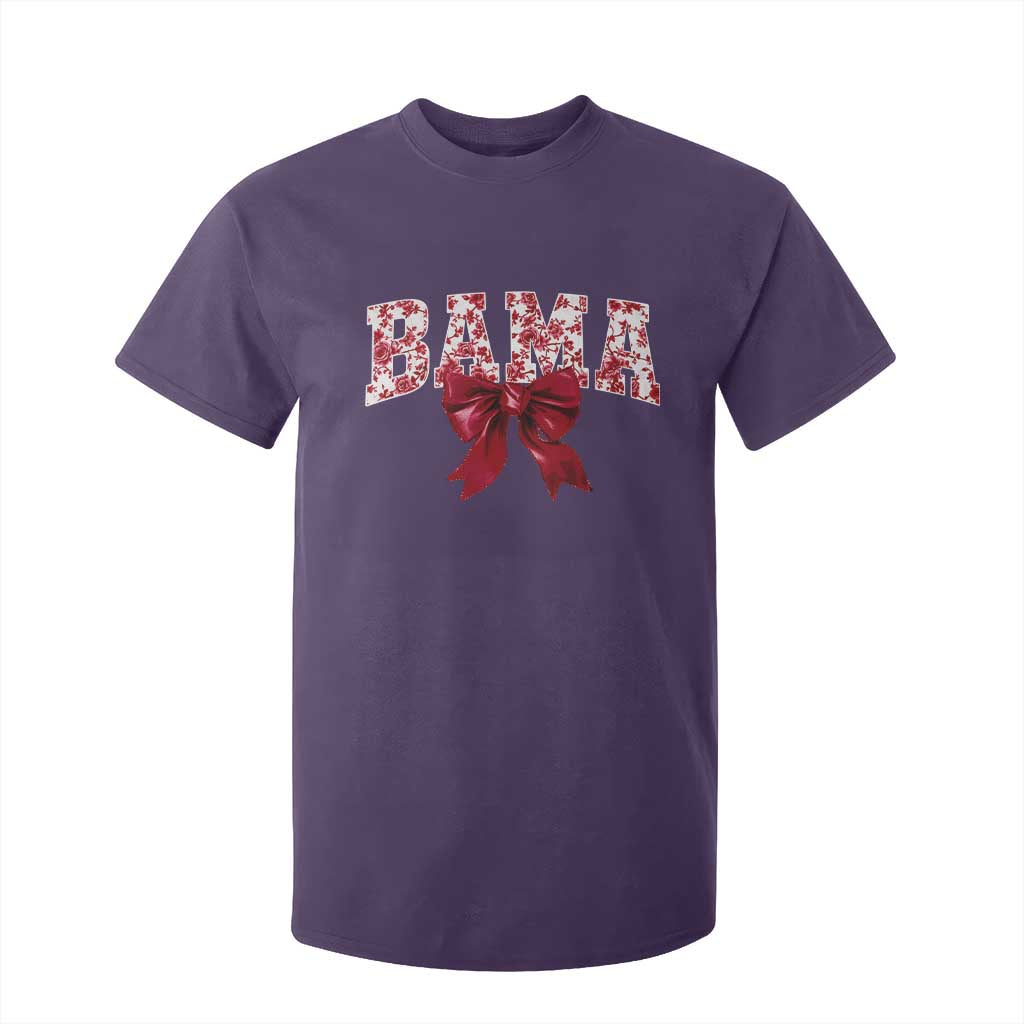 Vintage Bama Coquette Bow T Shirt For Kid Retro Varsity Alabama Football Lover AL State TS10 Purple Print Your Wear