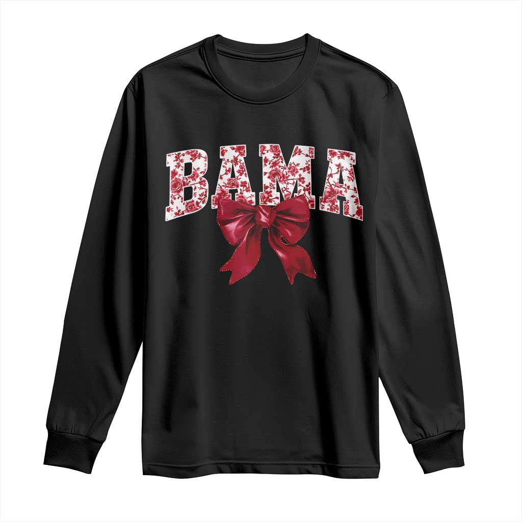 Vintage Bama Coquette Bow Long Sleeve Shirt Retro Varsity Alabama Football Lover AL State TS10 Black Print Your Wear