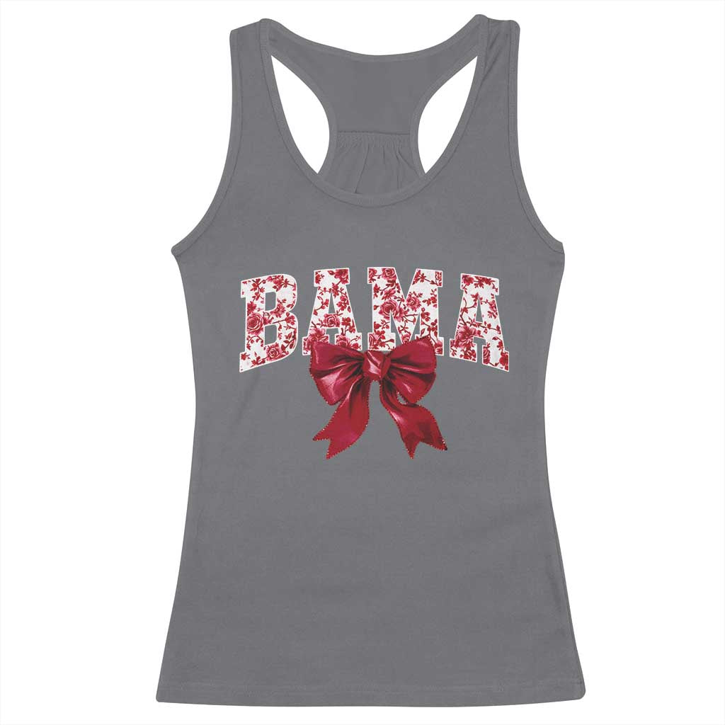 Vintage Bama Coquette Bow Racerback Tank Top Retro Varsity Alabama Football Lover AL State TS10 Charcoal Print Your Wear