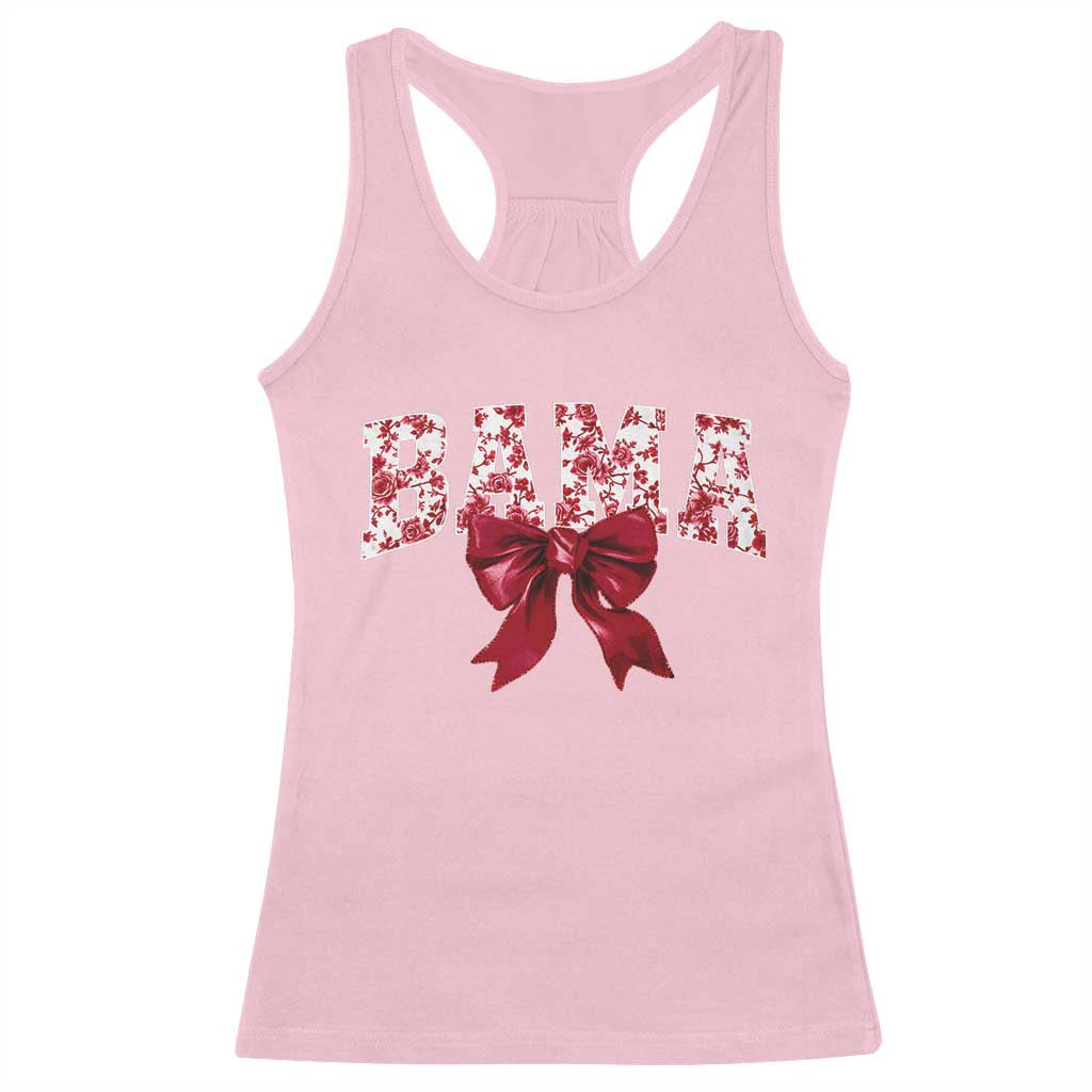 Vintage Bama Coquette Bow Racerback Tank Top Retro Varsity Alabama Football Lover AL State TS10 Light Pink Print Your Wear