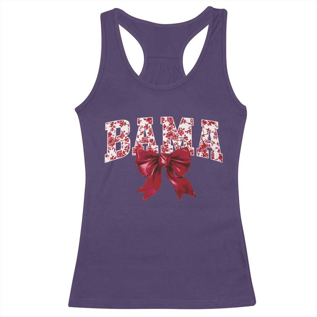Vintage Bama Coquette Bow Racerback Tank Top Retro Varsity Alabama Football Lover AL State TS10 Purple Print Your Wear