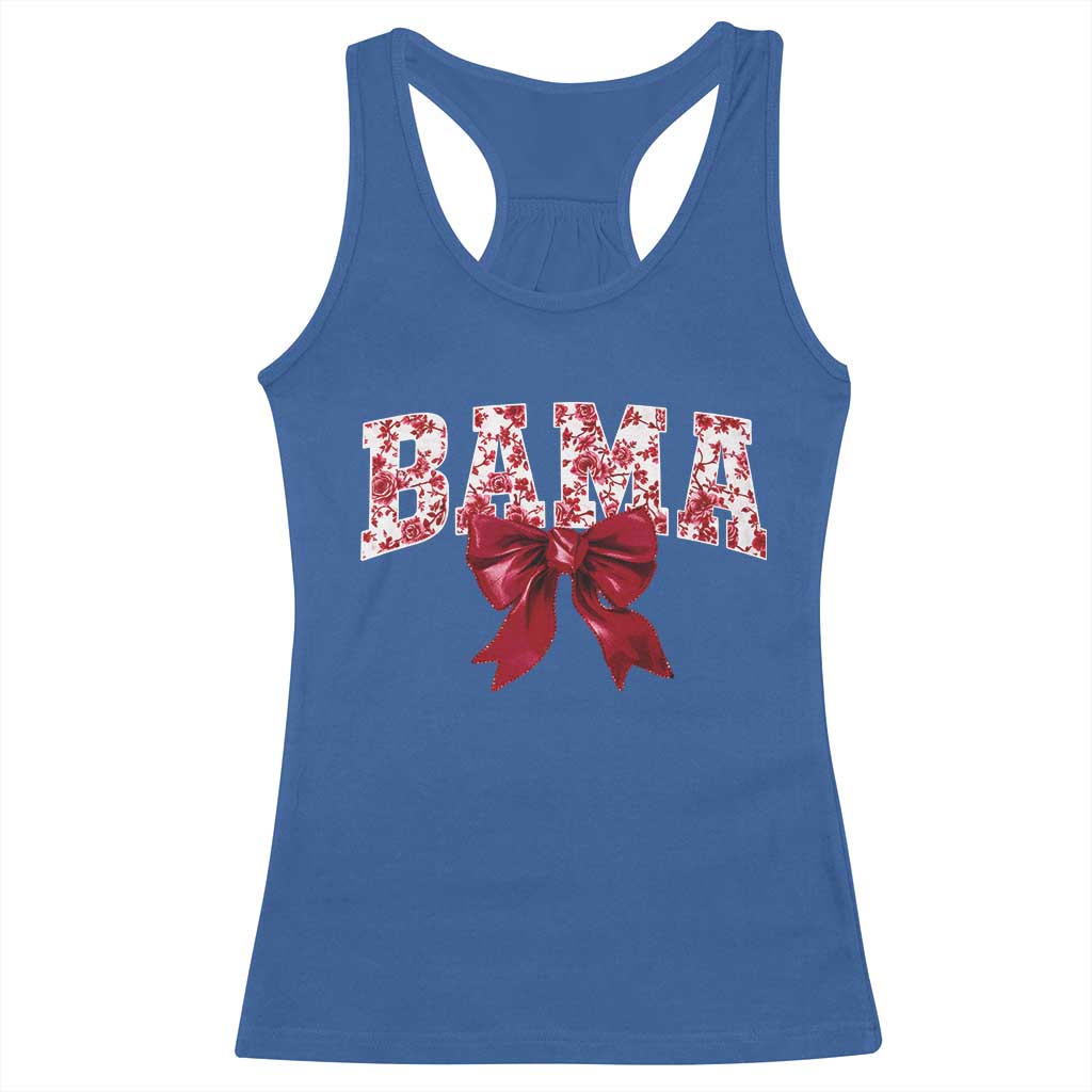 Vintage Bama Coquette Bow Racerback Tank Top Retro Varsity Alabama Football Lover AL State TS10 Royal Blue Print Your Wear