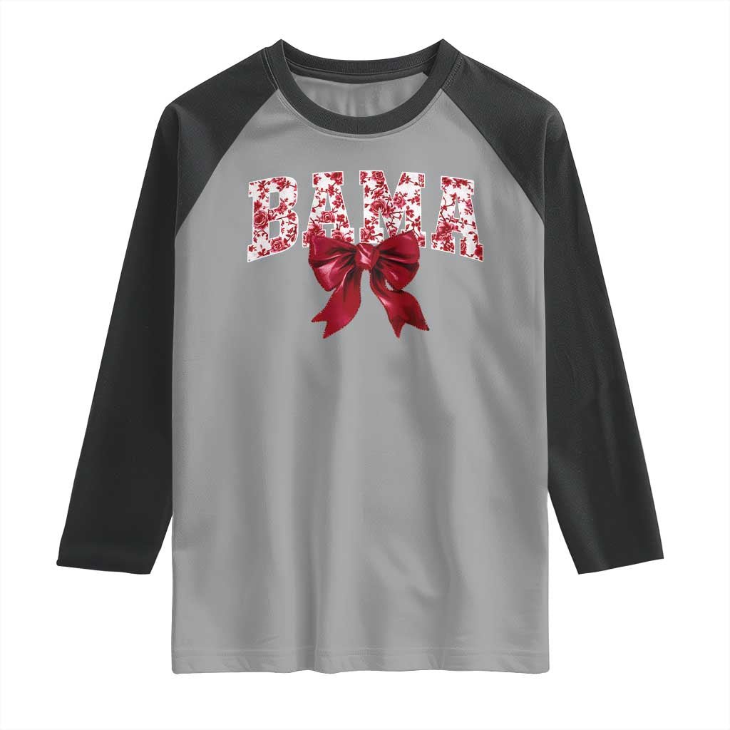 Vintage Bama Coquette Bow Raglan Shirt Retro Varsity Alabama Football Lover AL State TS10 Sport Gray Black Print Your Wear
