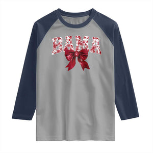 Vintage Bama Coquette Bow Raglan Shirt Retro Varsity Alabama Football Lover AL State TS10 Sport Gray Navy Print Your Wear