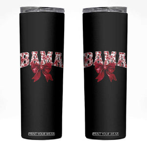 Vintage Bama Coquette Bow Skinny Tumbler Retro Varsity Alabama Football Lover AL State TS10 Black Print Your Wear