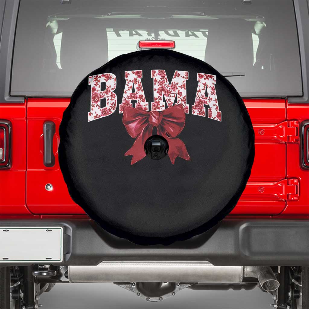 Vintage Bama Coquette Bow Spare Tire Cover Retro Varsity Alabama Football Lover AL State TS10 Black Print Your Wear