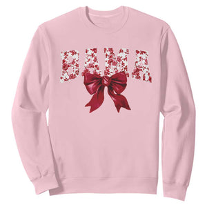 Vintage Bama Coquette Bow Sweatshirt Retro Varsity Alabama Football Lover AL State TS10 Light Pink Print Your Wear