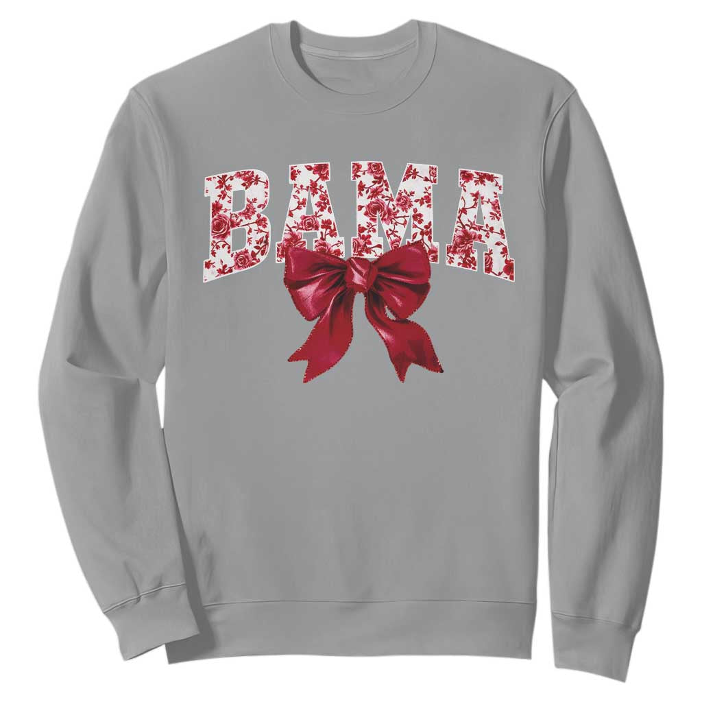 Vintage Bama Coquette Bow Sweatshirt Retro Varsity Alabama Football Lover AL State TS10 Sport Gray Print Your Wear