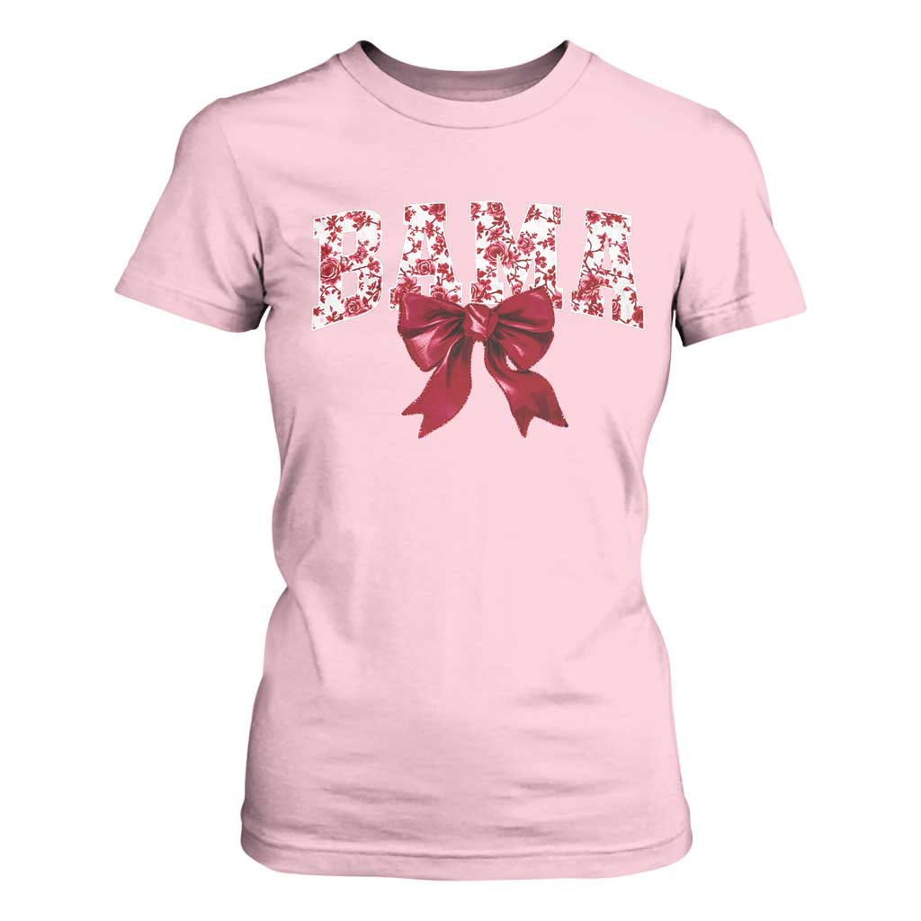 Vintage Bama Coquette Bow T Shirt For Women Retro Varsity Alabama Football Lover AL State TS10 Light Pink Print Your Wear