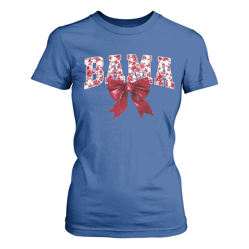 Vintage Bama Coquette Bow T Shirt For Women Retro Varsity Alabama Football Lover AL State TS10 Royal Blue Print Your Wear