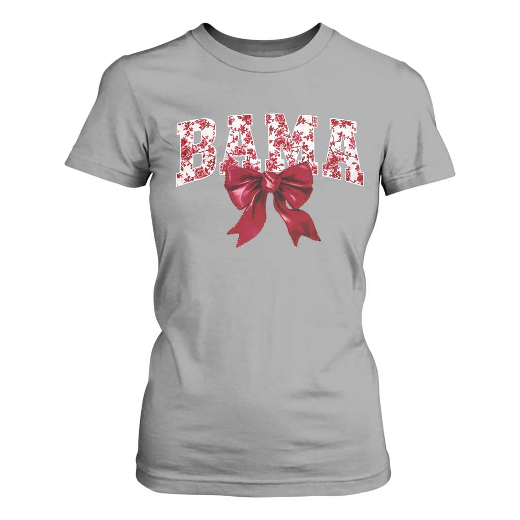 Vintage Bama Coquette Bow T Shirt For Women Retro Varsity Alabama Football Lover AL State TS10 Sport Gray Print Your Wear