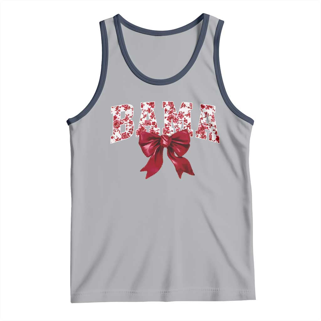 Vintage Bama Coquette Bow Tank Top Retro Varsity Alabama Football Lover AL State TS10 Athletic Heather Navy Print Your Wear