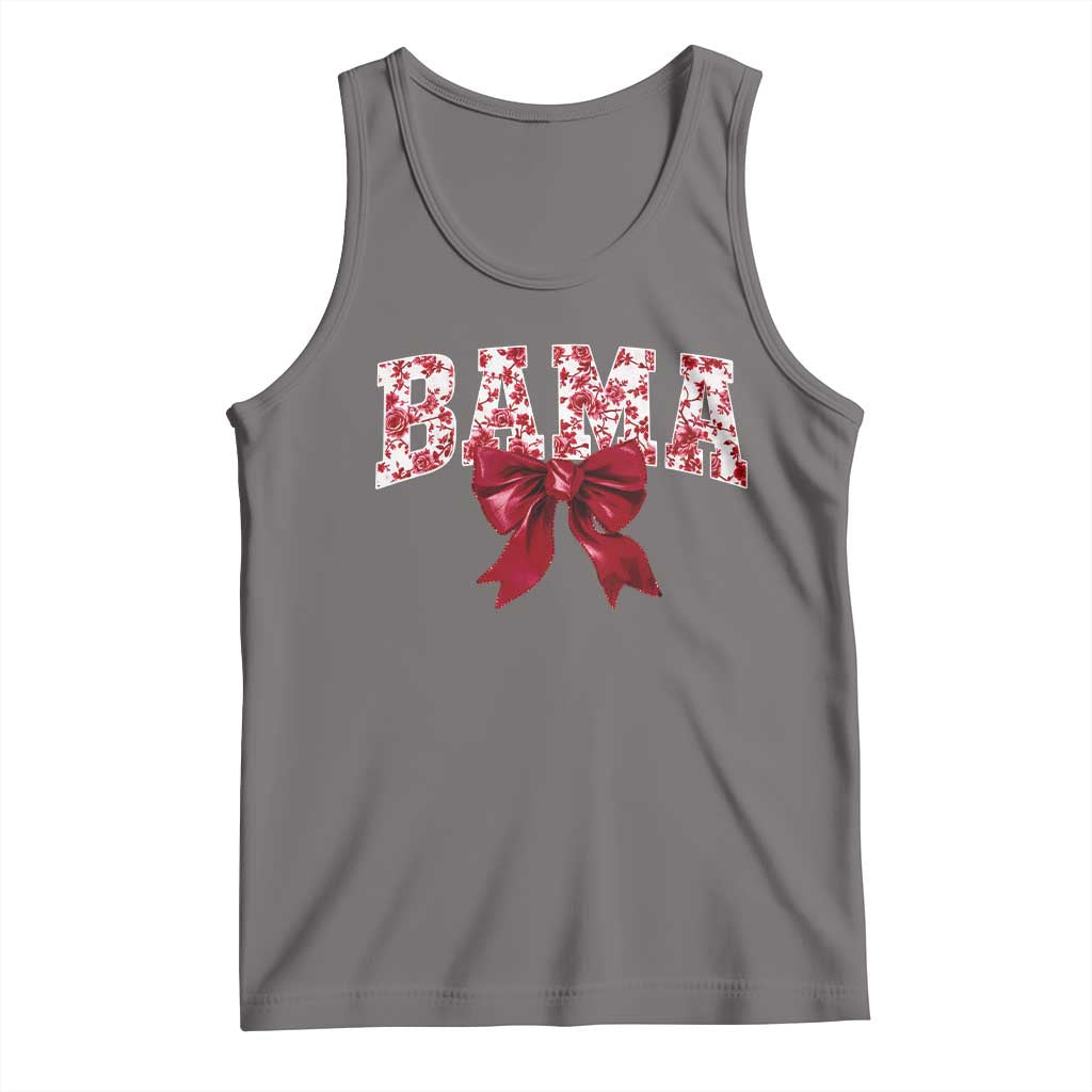 Vintage Bama Coquette Bow Tank Top Retro Varsity Alabama Football Lover AL State TS10 Deep Heather Print Your Wear