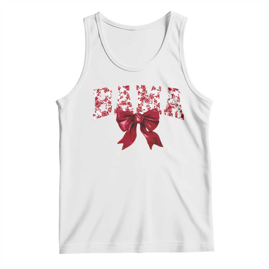 Vintage Bama Coquette Bow Tank Top Retro Varsity Alabama Football Lover AL State TS10 White Print Your Wear