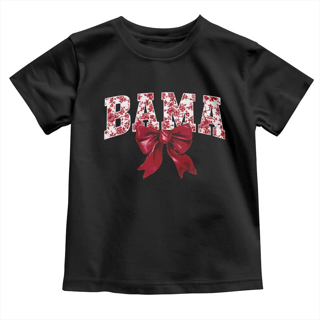 Vintage Bama Coquette Bow Toddler T Shirt Retro Varsity Alabama Football Lover AL State TS10 Black Print Your Wear