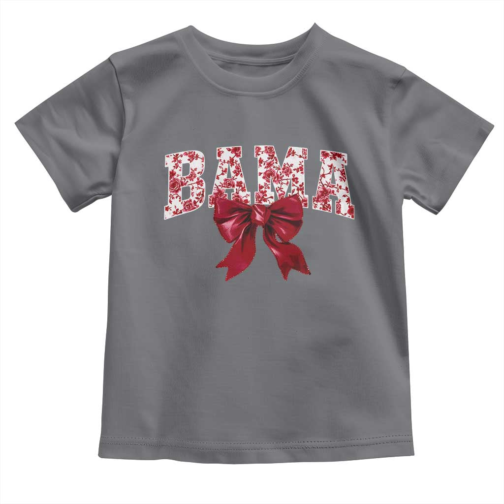 Vintage Bama Coquette Bow Toddler T Shirt Retro Varsity Alabama Football Lover AL State TS10 Charcoal Print Your Wear