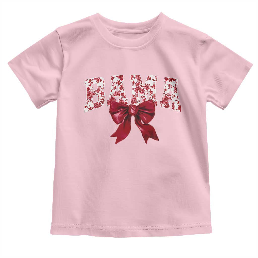 Vintage Bama Coquette Bow Toddler T Shirt Retro Varsity Alabama Football Lover AL State TS10 Light Pink Print Your Wear