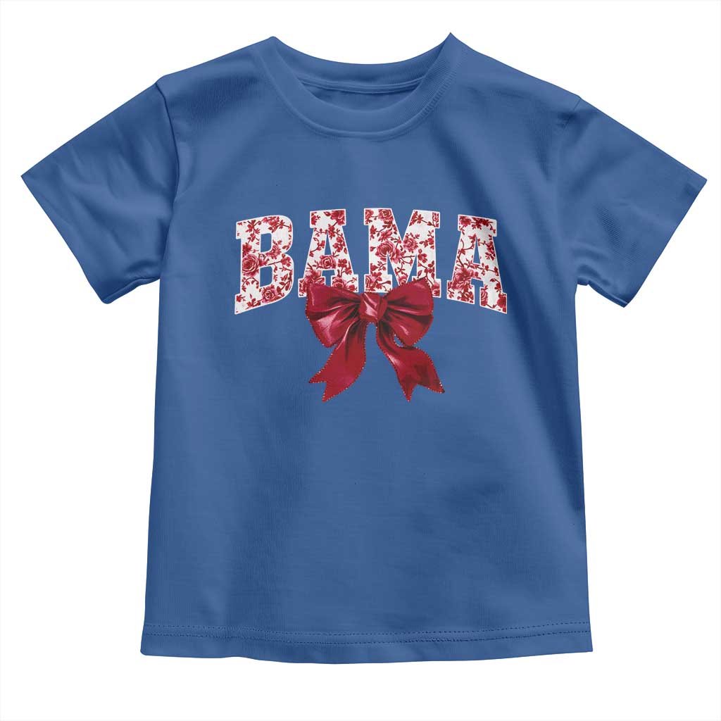 Vintage Bama Coquette Bow Toddler T Shirt Retro Varsity Alabama Football Lover AL State TS10 Royal Blue Print Your Wear