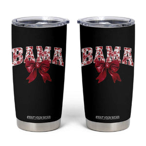 Vintage Bama Coquette Bow Tumbler Cup Retro Varsity Alabama Football Lover AL State TS10 Black Print Your Wear