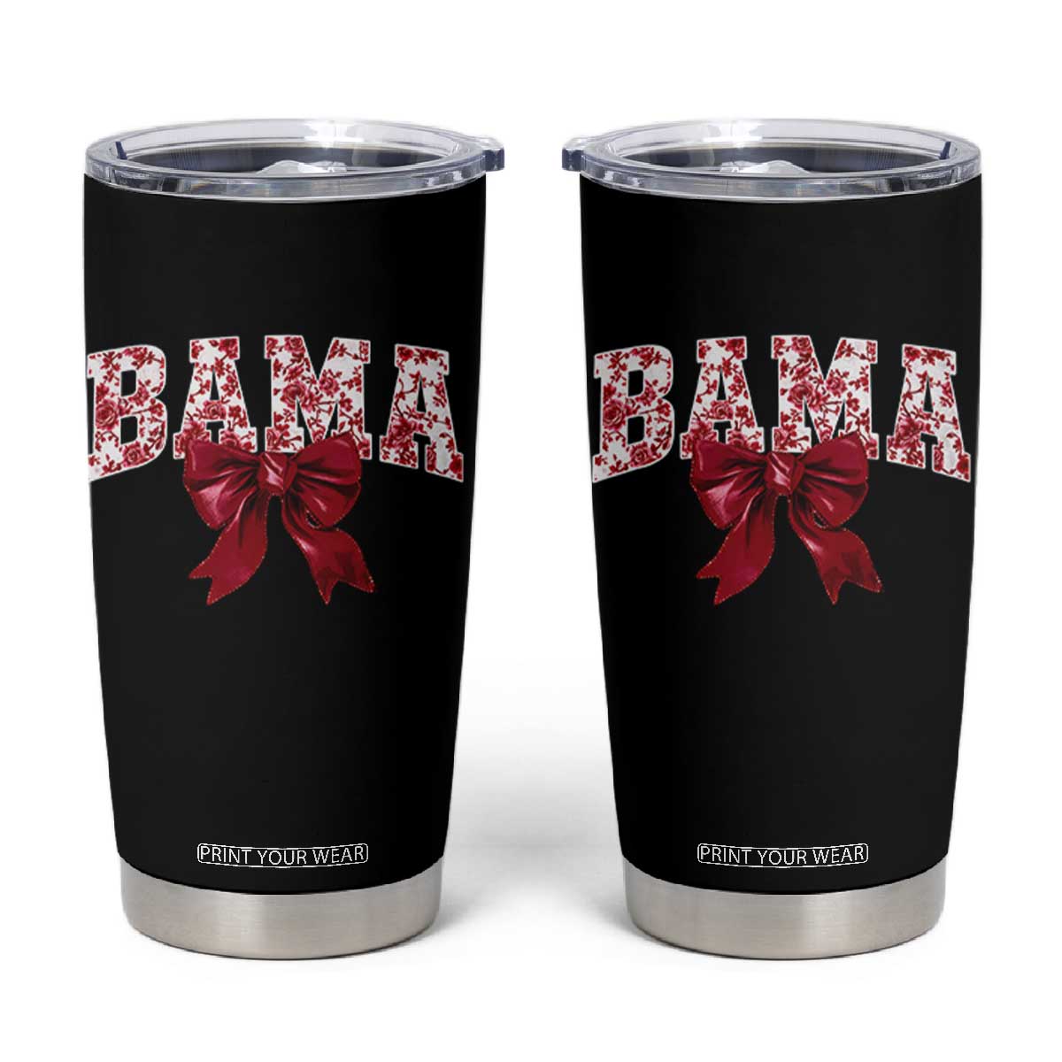 Vintage Bama Coquette Bow Tumbler Cup Retro Varsity Alabama Football Lover AL State TS10 Black Print Your Wear