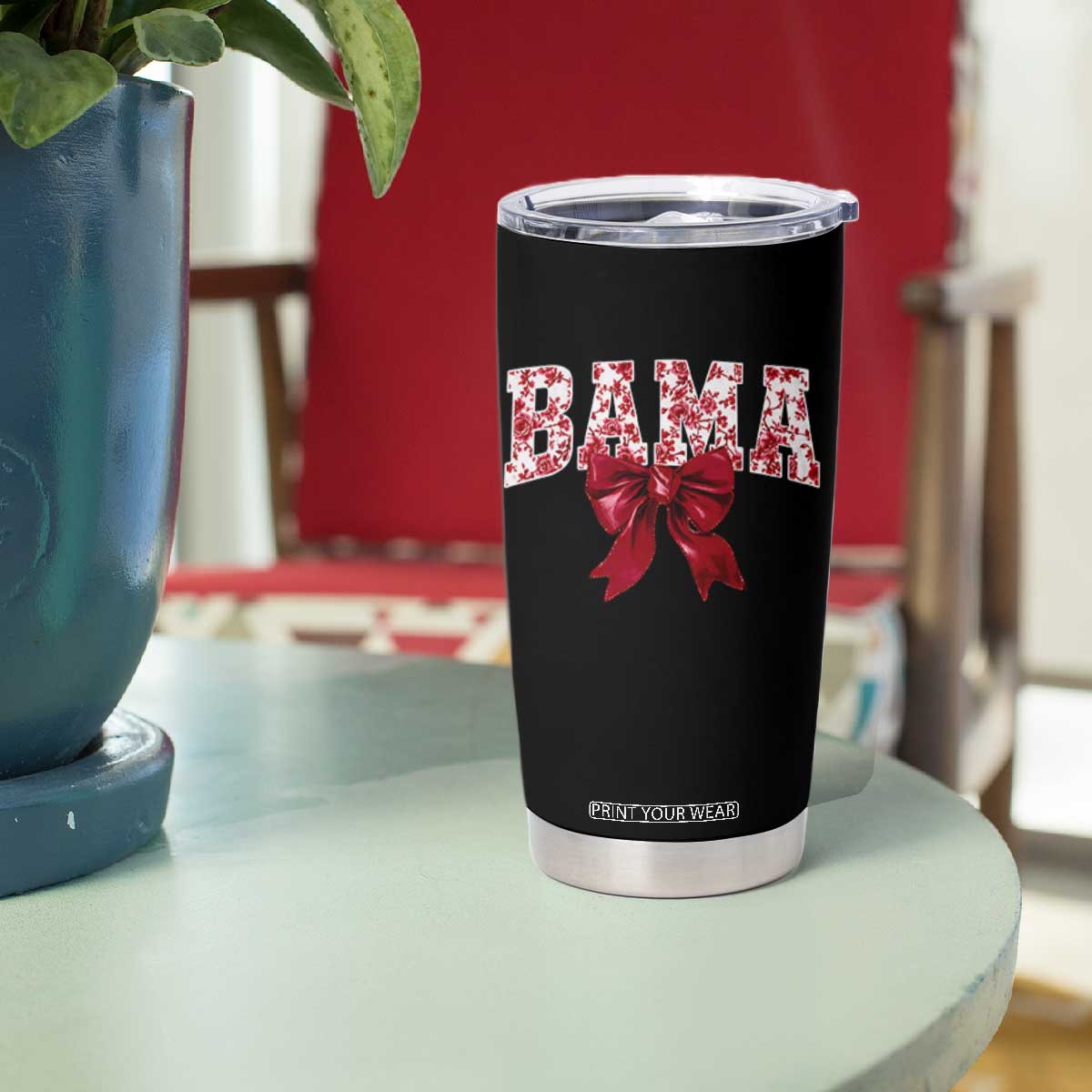 Vintage Bama Coquette Bow Tumbler Cup Retro Varsity Alabama Football Lover AL State TS10 Print Your Wear